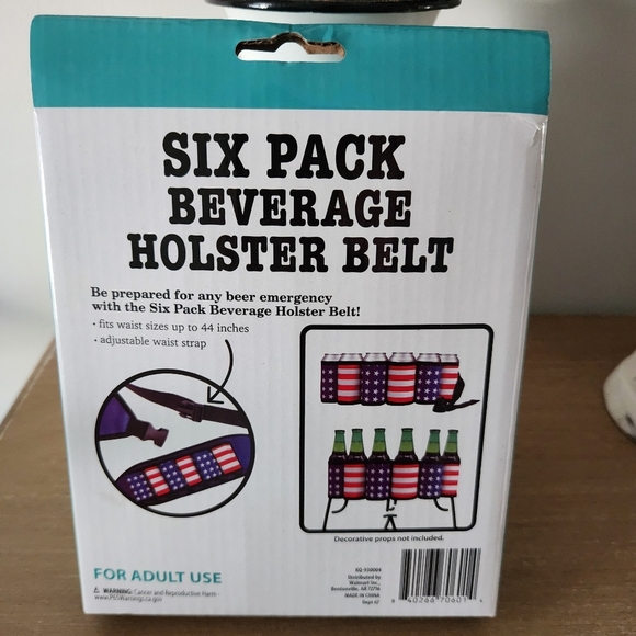 Adjustable Beverage Holster Belt - Stars and Stripes 6 Pack Holder - Picture 2 of 2